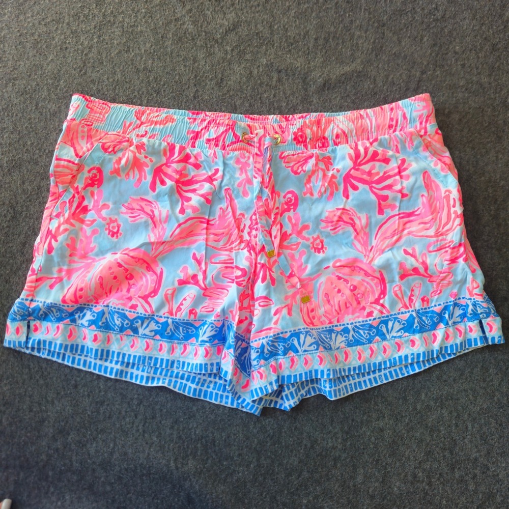 Lilly Pulitzer Katia Shorts Coral Reef Medium Resortwear Coastal Beach Pool Chic